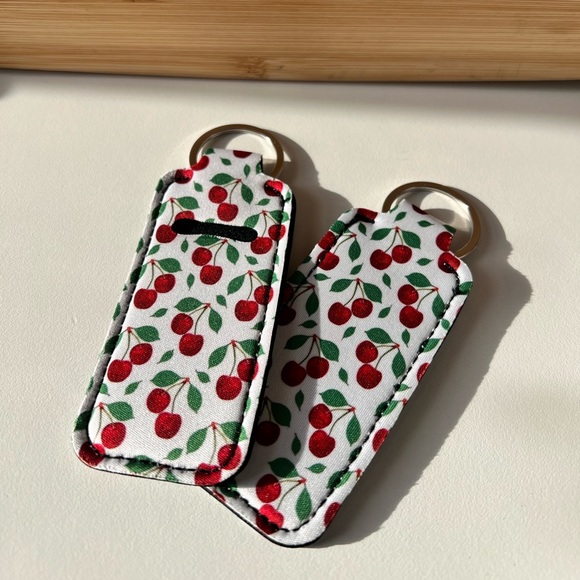 Accessories - Chapstick holder keychain (1) - Cherries